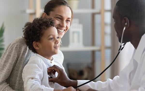 Doctor with patients